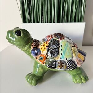 Colorful Ceramic Turtle Figurine